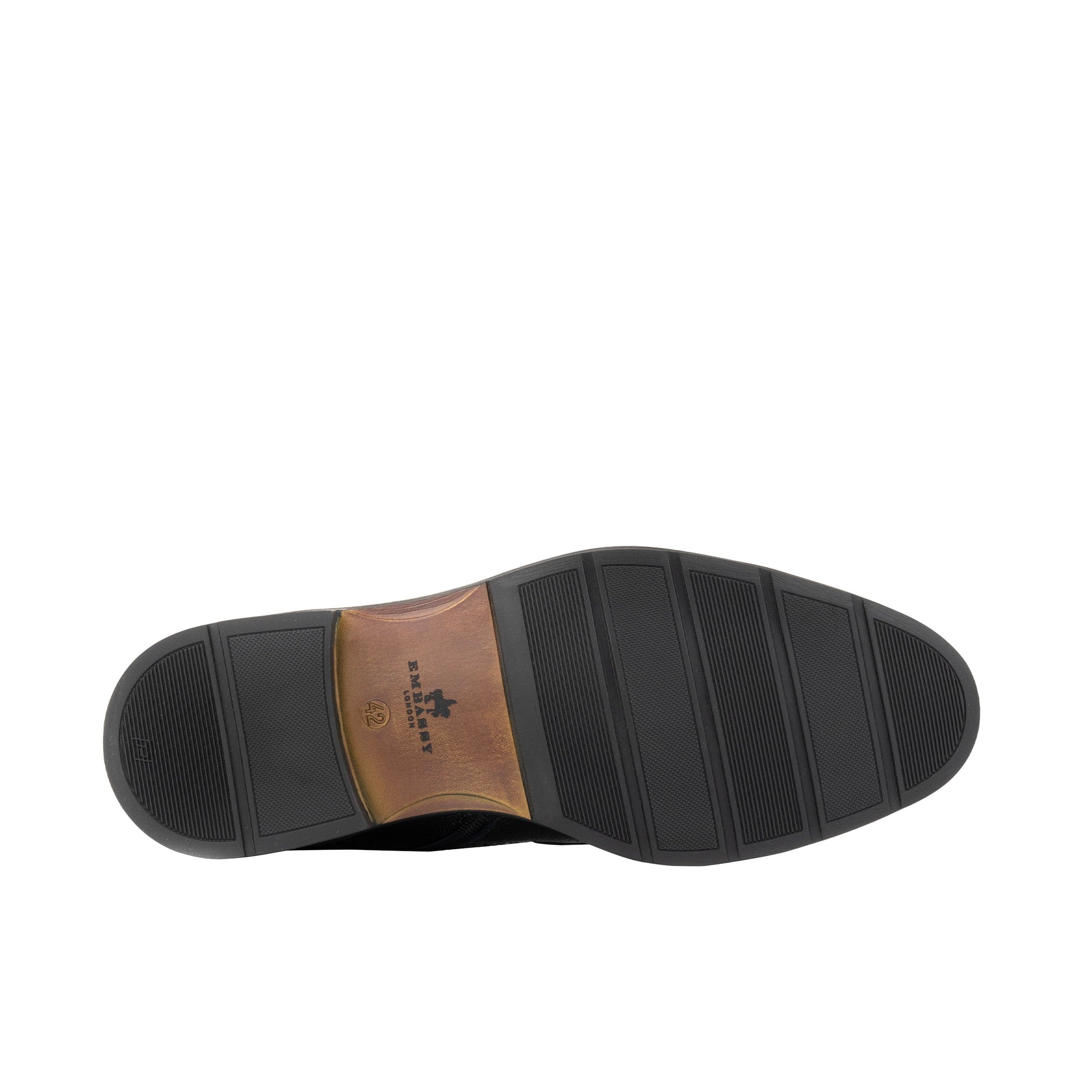 Charles - Black & Gold - Men's toe cap dressy leather boot with zip and broguing - Image 5
