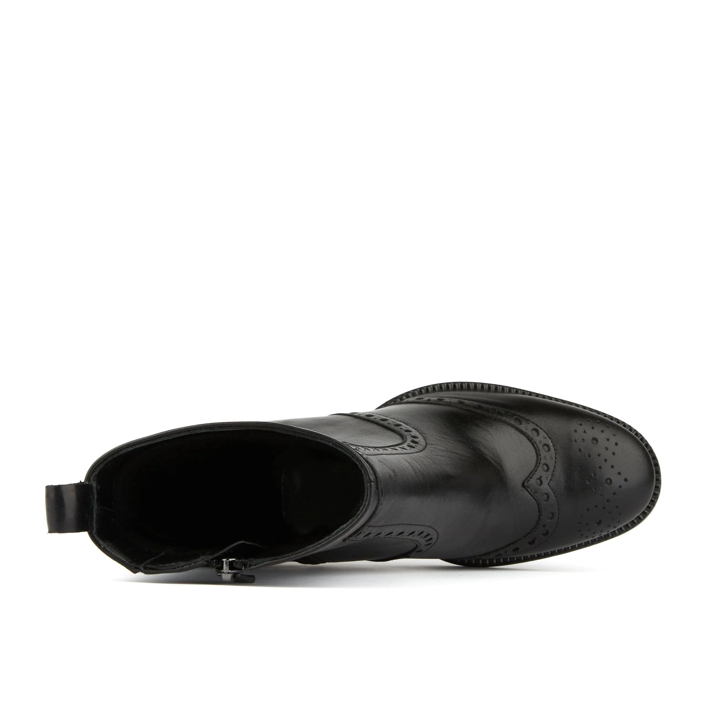 Chloe - Black - Women's block heel higher ankle leather boot with side zip - Image 5
