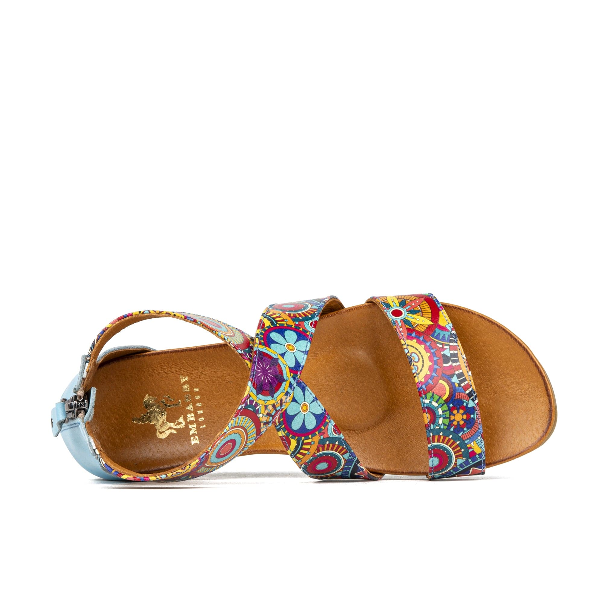 Isabella - Blue Signature - Women's cross strap sandal with covered heel - Image 6