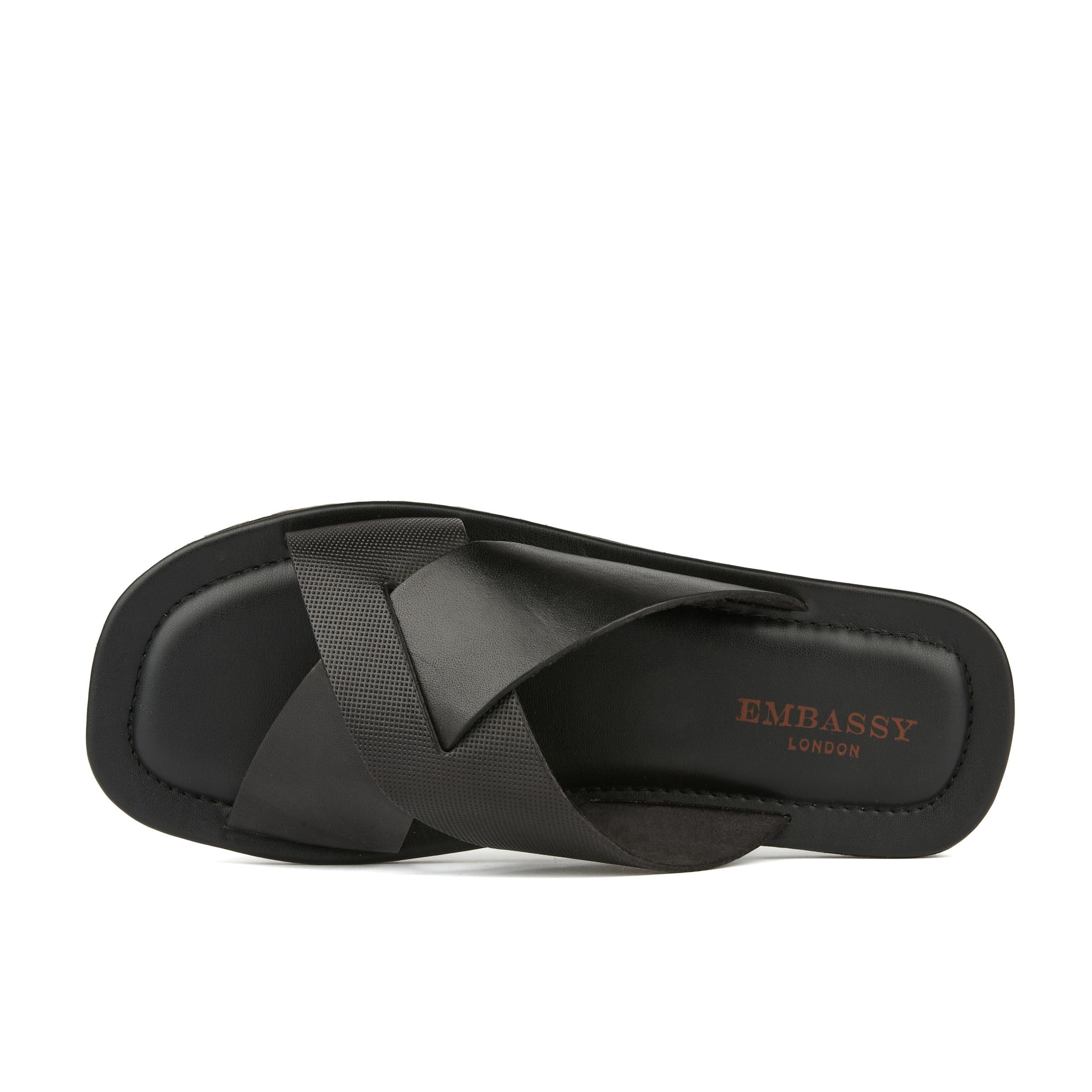 Port - Black - Men's criss cross straps leather sandal in black - Image 5