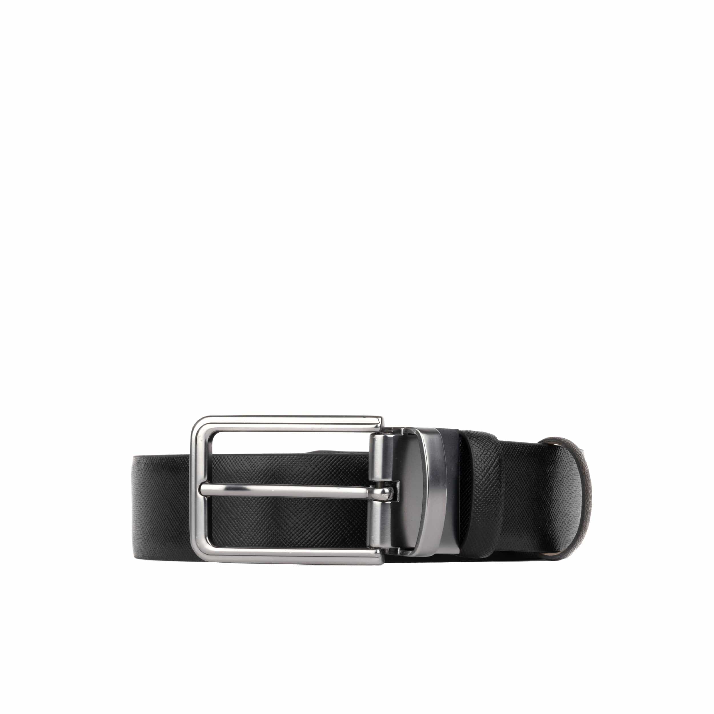 Reverse - Black & Brown - Men's full-grain leather belt reversible 2 colour options - Image 4