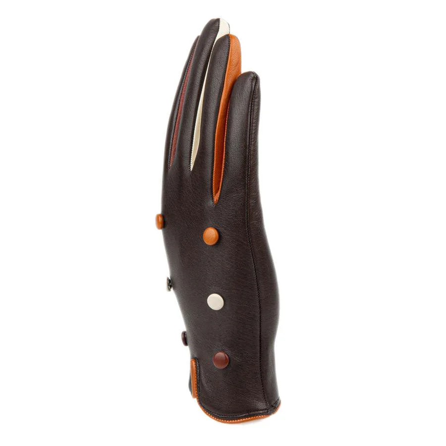 Toasty - Dark Brown - Women's quality Italian leather gloves lined with thin wool - Image 3