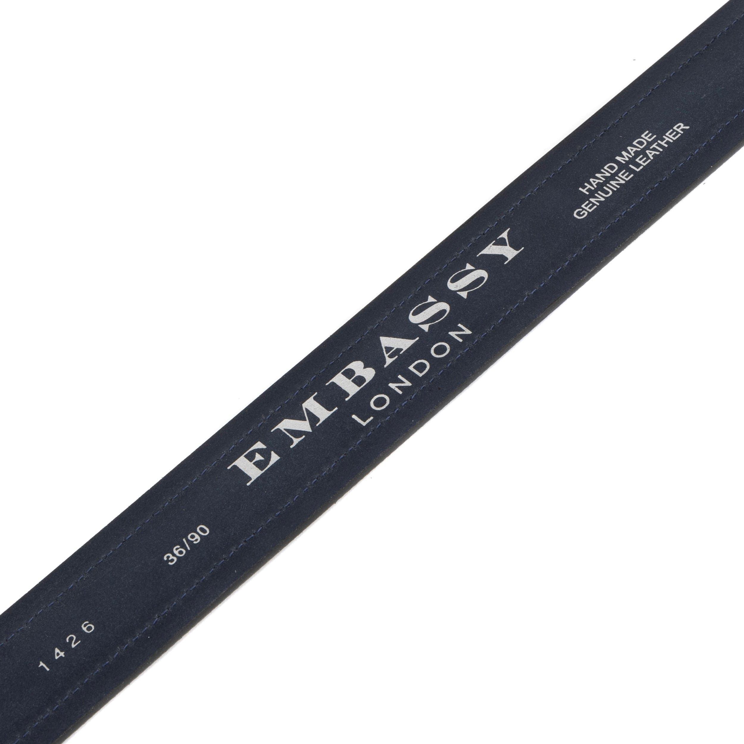 Victor - Navy Suede & Light Grey - Men's Italian leather belt - Image 4
